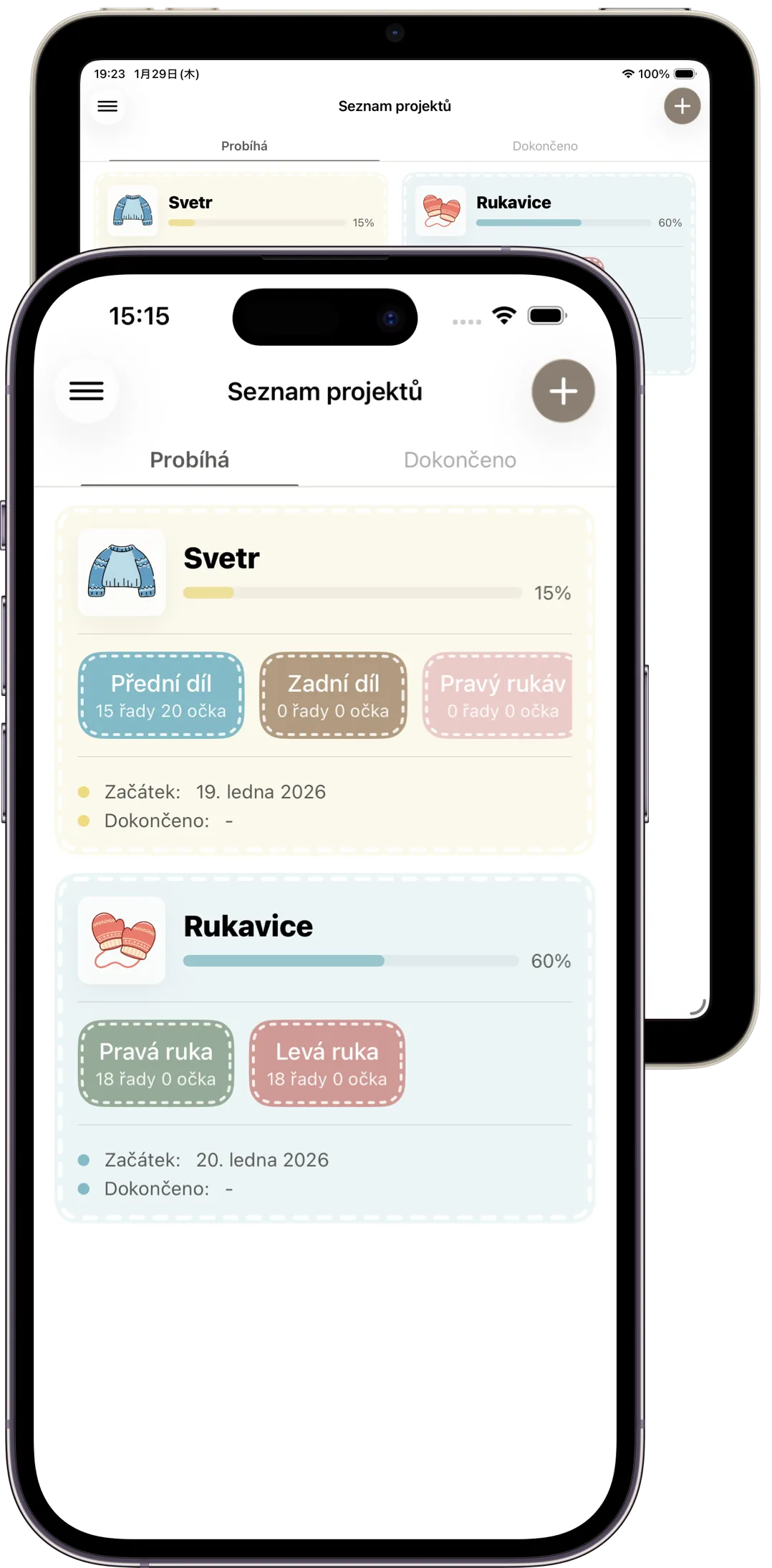 Snímek obrazovky aplikace