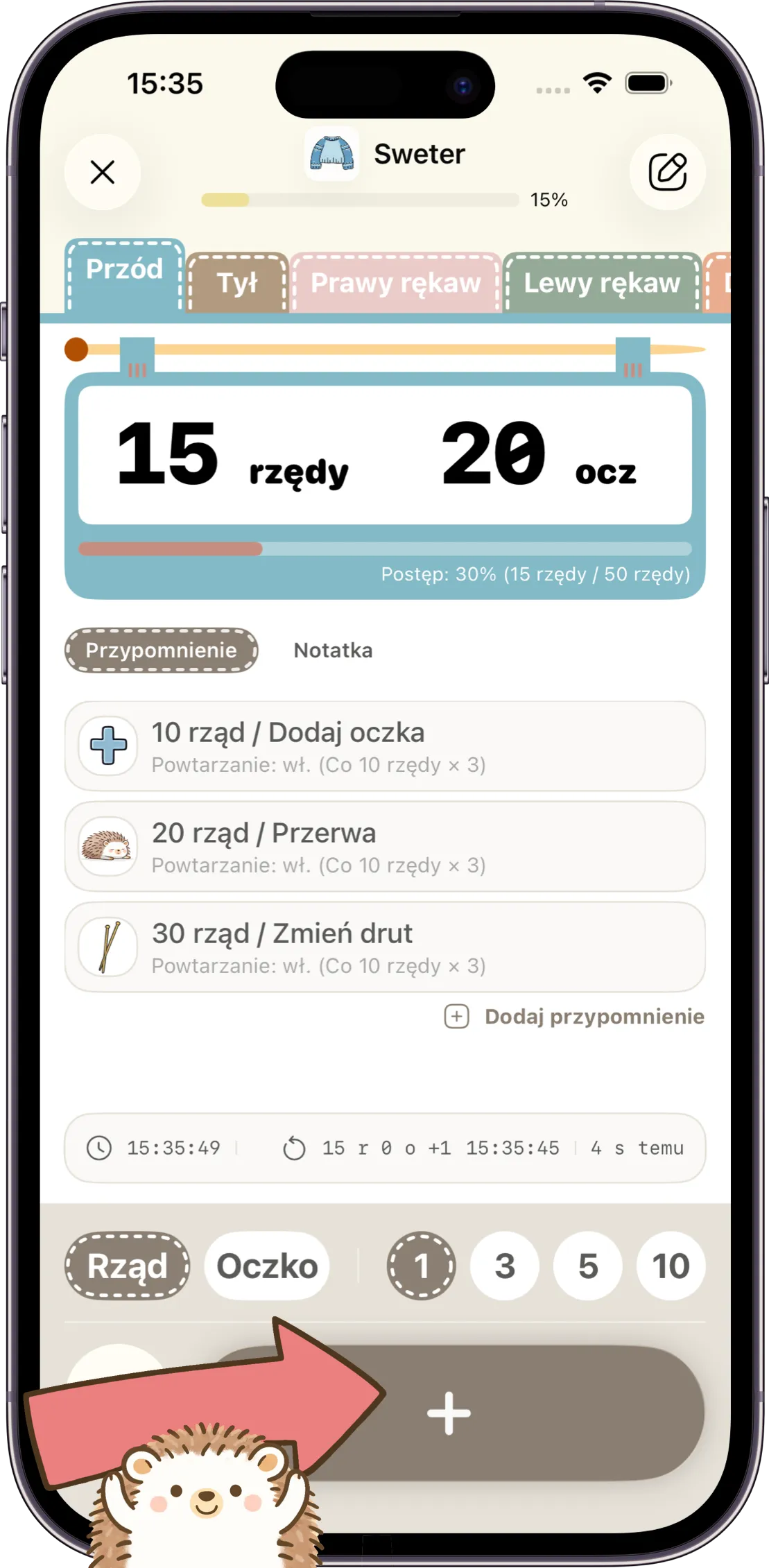 Zrzut ekranu aplikacji
