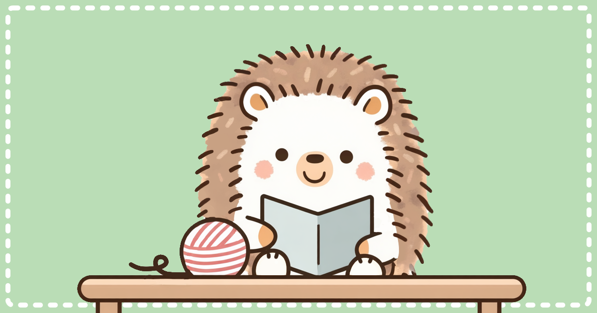 編み物初心者向けのかわいい小物作品が並ぶイメージ